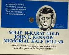 Solid 14 K Gold JFK Memorial Half Dollar