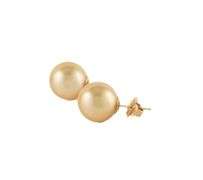 11.0MM Golden South Sea Pearl Stud Earrings in 14K