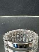 14K White Gold Antique Radiant Cut Wedding Band of Lab Diamonds of 3.70ct