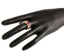 1.00ctw Ruby and 0.50ctw Diamond Triple Row Band Ring in 14K