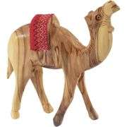 Bethlehem Olive Wood Camel with Embroidered Saddle