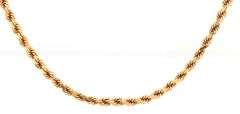 Practical 14K YG 20" Diamond Cut Rope Necklace