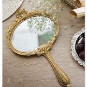 French Alloy Wall Mirror with Hand-Held