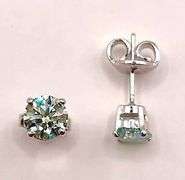 Sparkling 2.05 Ctw VVs1 Paraiba Green Simulated Diamond Earrings