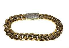 Huge 50 Gram Yellow 14 Kt Gold Plate Cuban Curb Link Bracelet
