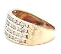 14kt Yellow gold 1.10ctw 4 row diamond band