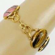 Large Vintage Scarab Gemstone Bracelet