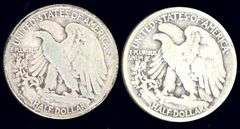 2 Different Walking Liberty Half Dollars: 1928-S & 1929-D