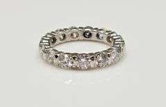 Beautiful 15 Count 7.25 Ctw White Ice Blue Moissanite Eternity Ring