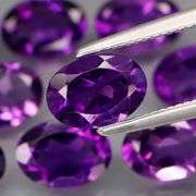 Top royal purple! 6.28ct 7x5mm real Bolivian Amethyst set!