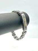 50 Gram14 Kt. White Gold Plate Byzantine Bracelet
