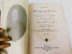1882 History of France Antique Leather Book