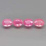 Amazing 6.42ct 4pc set of matching real PINK Rubies!