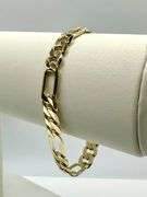 Dazzling 10 Gram 14 K Yellow Gold Plated Italian Figaro Link Bracelet