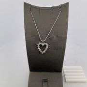 CERITIFED 14K WHITE GOLD CHAIN WITH DIAMOND PENDANT