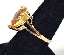 Sparkling 10K Yellow Gold Citrine Gemstone Ring