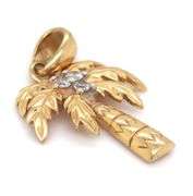 14kt Yellow gold Palm tree pendant
