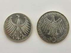 1963-D 5 Mark & 1972-J 10 Mark German Federal Republic, Silver