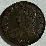 1823 Normal 3 Bust Half