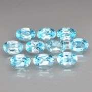 Matched! 10 piece 9.65ct sky blue Topaz set full of glittering flashing!