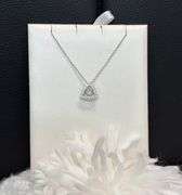 Beautiful center dancing Natural Blue topaz with side moissanite stone pendant