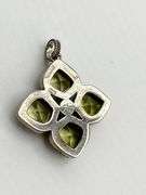 Vintage 925 Sterling Silver Lori Bonn Four Cushion Cut Lemon Citrine Pendant