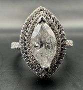 14K White Gold Marquise Cut Diamond Cut