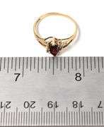 Elegant 10K Yellow Gold Red Garnet Gemstone Ring