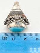 925 Sterling Silver Vintage Native Amewrican Style Blue Larimar Ring