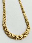 Italian 14KT Yellow Gold Gratuated 4MM to7MM Byzantine Necklace