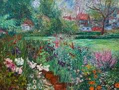 Dramatic And Atmospheric Original By Manor Shadian Manor Shadian Park with Bright Flower Bed