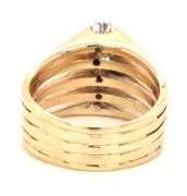 Stylish 14K YG Wide 5 Diamond Ring