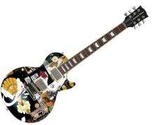Green Day Autographed "Dookie Discography" 1/1 Signature Edition Graphics Guitar ACOA