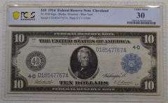 1914 $10 Cleveland Federal Reserve Note – Burke / Houston – PCGS Very Fine 30 Fr. 918