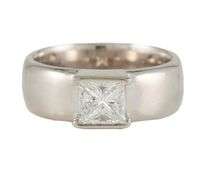 2.25ct Princess Diamond Solitaire Bezel Set Ring in 14K