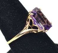 Beautiful 14K Yellow Gold Amethyst Gemstone Ring