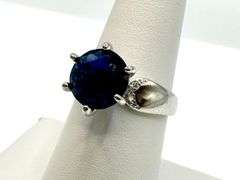 Beautiful 3.5 Ct Deep Midnight Blue Simulated VVs1 Diamond Ring