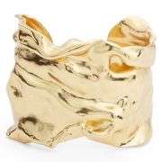 Trendy Crumpled Foil Cuff Bracelet - 24K Gold Plated