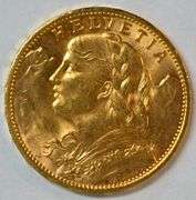 Superb Gem BU 1914 Swiss 20 Francs Gold Piece