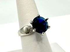 Beautiful 3.5 Ct Deep Midnight Blue Simulated VVs1 Diamond Ring