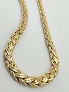 Vintage Tiffany& Co 14KT Yellow Gold Graduated Thick Woven Link Necklace