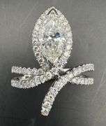 18K White Gold Marquise Cut Diamond Ring of 1.60ct