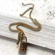 Louis Vuitton Upcycled Repurposed Lock Key Necklace