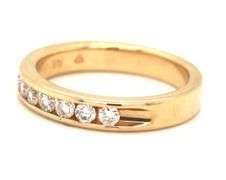 Useful 14K YG Stackable Channel Set Diamond Band