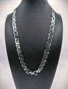 Large 77.4 Gram .925 Sterling Silver Plated Mariners Link Necklace