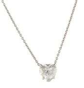 2.00ct Heart Shaped Diamond Solitaire Pendant Necklace in 14K