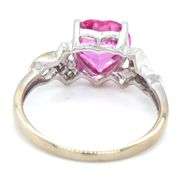 Feminine 10K WG Heart Shaped Pink Corundum Ring