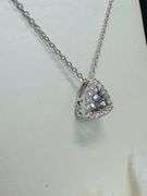Beautiful center dancing Natural Blue topaz with side moissanite stone pendant