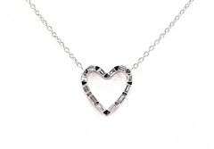 18K White Gold Heart Diamond Necklace