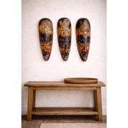 Lot of 3 Hand-Carved African Tribal Wall Masks
